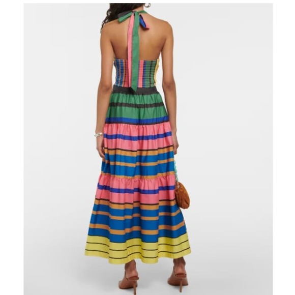 NEW STAUD High Waisted Sea Striped Tiered A-Line Poplin Midi Skirt Women… - Picture 4 of 10